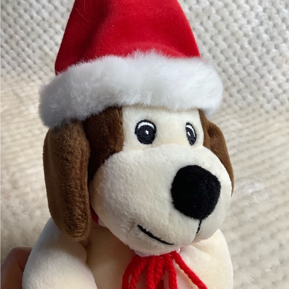 SEARS Vintage 2003 Plush Baxter the Dog Stuffed Animal Toy Santa Hat and Scarf - Picture 11 of 12